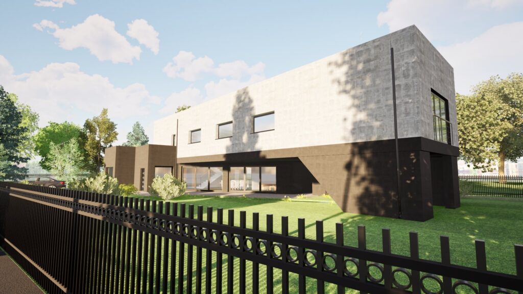 Projekt budynku jednorodzinnego – wizualizacja architektoniczna MultiWymiar