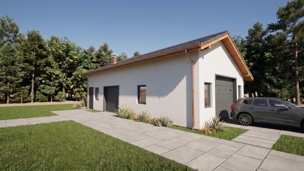 Projekt garażu wolnostojącego – wizualizacja architektoniczna MultiWymiar